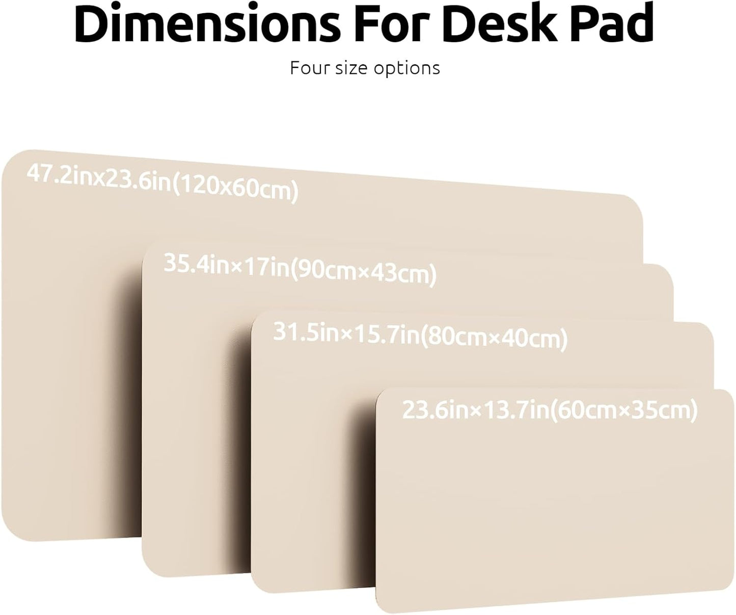 YSAGi Leather Desk Protector, Office Mat, Large Mouse Mat, Non-Slip PU Leather Blotter, Laptop Pad, Waterproof Writing Pad for Office and Home (Eggshell, 47.2" x 23.6")