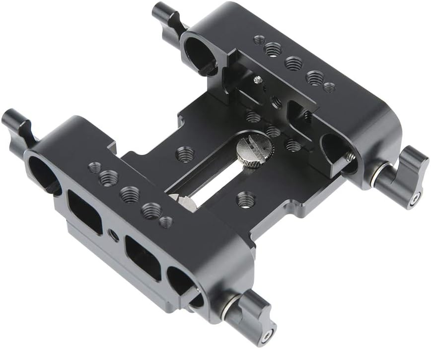NICEYRIG Tripod Mounting Plate with 15mm Rod Clamp Railblock for Rod Support/DSLR Rig Cage