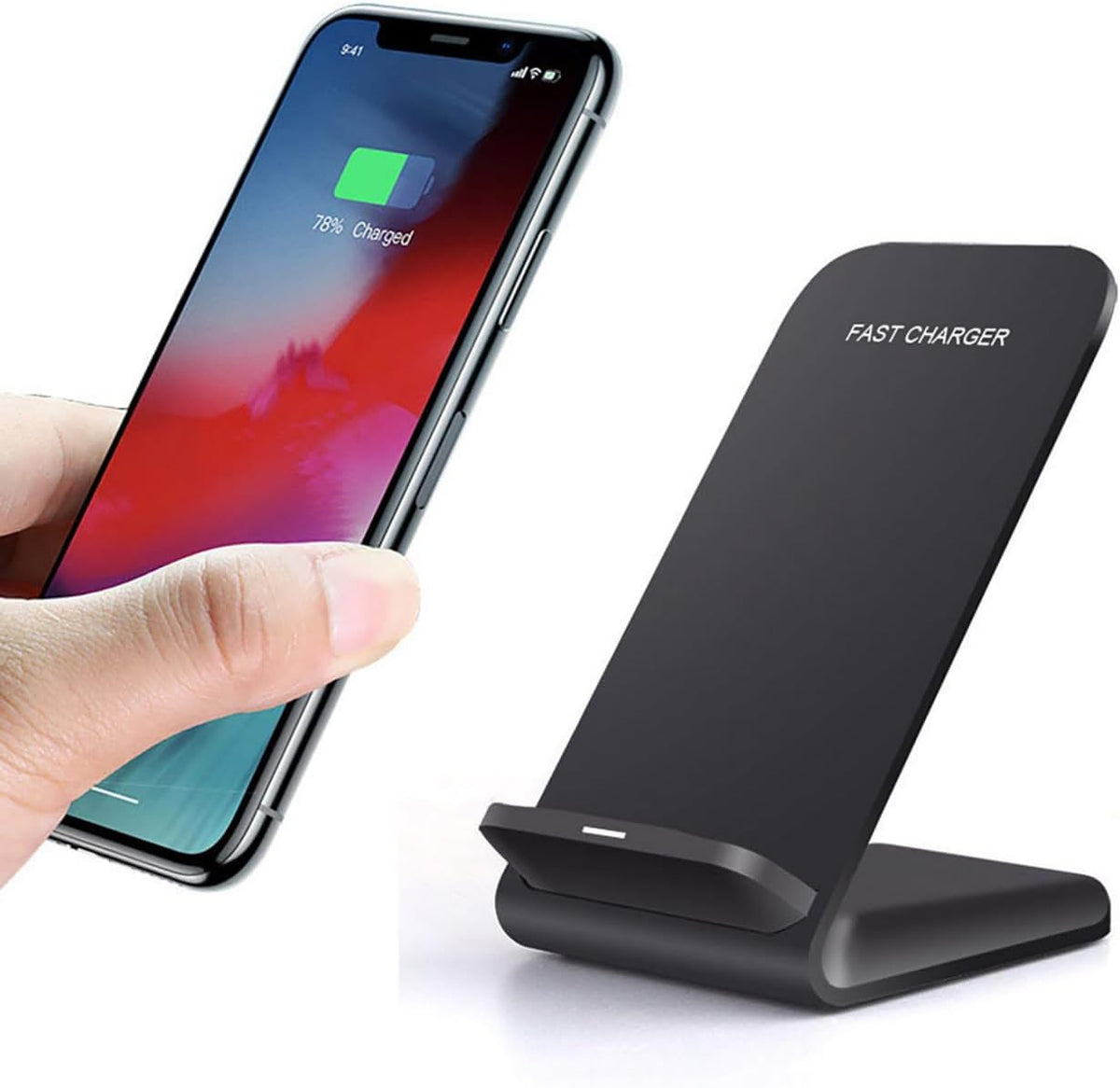 Wireless Charger(Stand), 20W Fast Wireless Charging Stand for Samsung Galaxy S24/S24+/S24 Ultra/S23/S22/S21/S20/S10/Note,for Google Pixel 8/7/6, for LG and More.