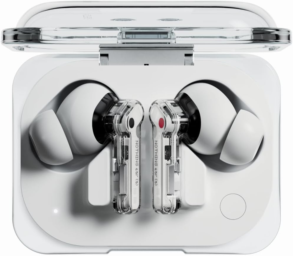 Nothing Ear (a) Wireless Earbuds, 45dB Hybrid Noise Cancelling Earbuds, Hi-Res Audio, Advanced Equaliser, Dual Connect, 6 Mics, 42.5H Playtime Ear Buds Wireless Bluetooth, White