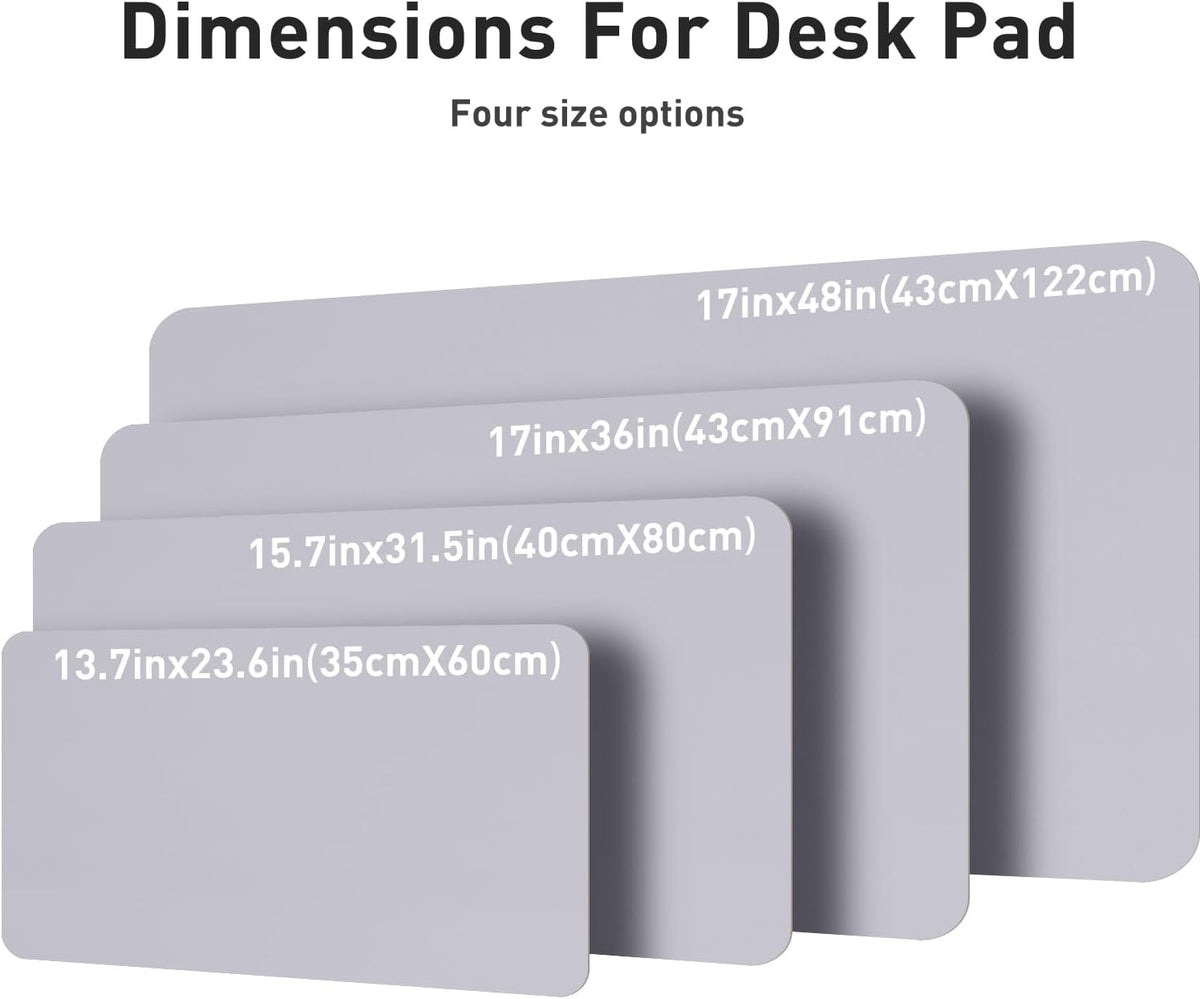 Aothia Large PU Leather Desk Pad Protector - Non-Slip Mouse Pad & Writing Mat for Office/Home, Waterproof, Easy to Clean (23.6" x 13.7", Smoky Lavender)