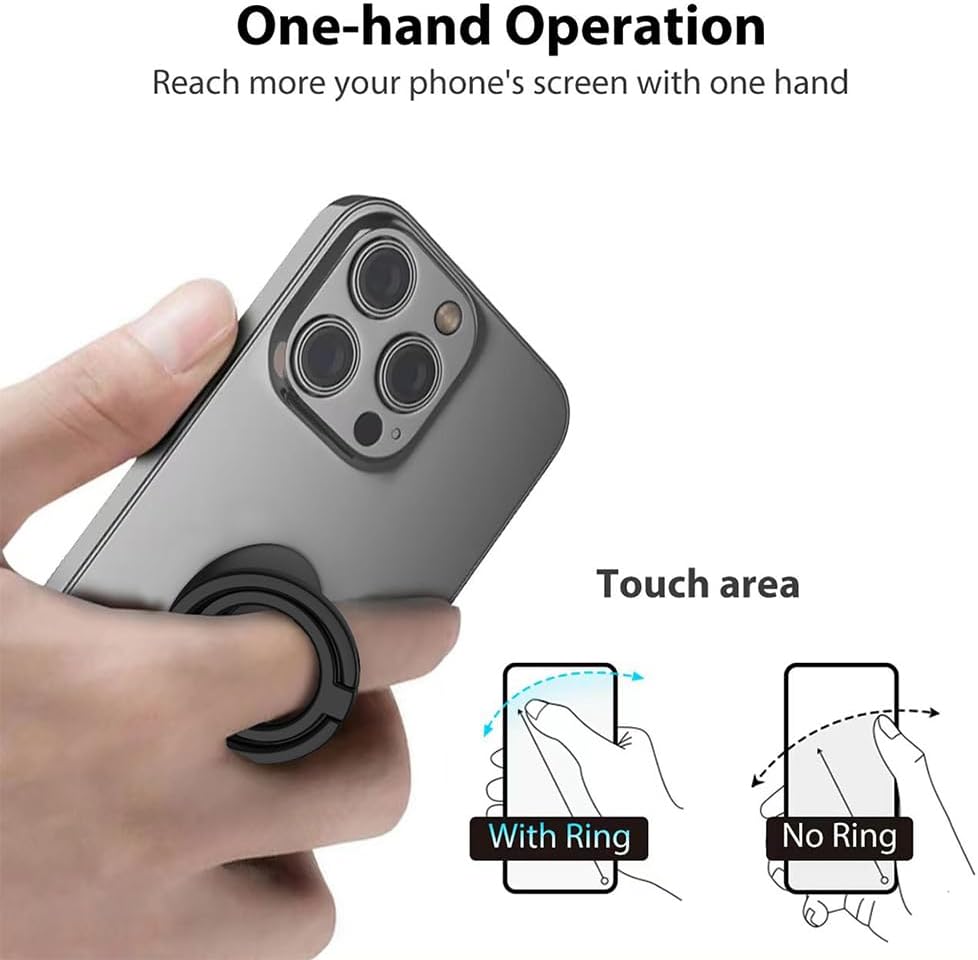 Magnetic Phone Grip Compatible with MagSafe, Magnetic Phone Ring Holder Finger Kickstand Wireless Charging Compatible, Double Cell Phone Rings Gripper Stand for MagSafe iPhone - Sparkle Blue