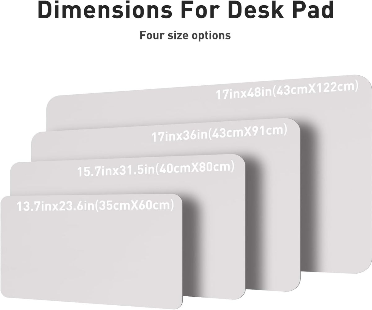 Aothia Large PU Leather Desk Pad Protector – Non-Slip Mouse Pad & Writing Mat for Office/Home, Waterproof, Easy to Clean (23.6" x 13.7", Pale Lavender White)
