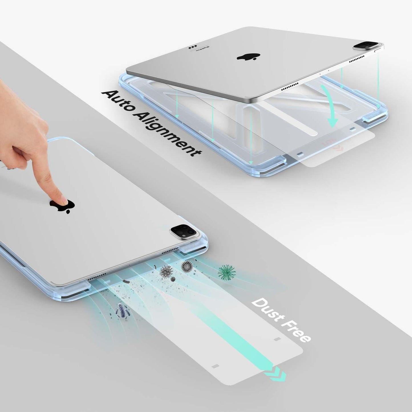 FLOLAB ONETIME NanoArmour Screen Protector for iPad Pro 13 Inch M4 2024 Tempered Glass, TruColor, Blue Light Blocker, No Blue Tint, Original Display Color, Ultra Clear, Easy Install, Durable