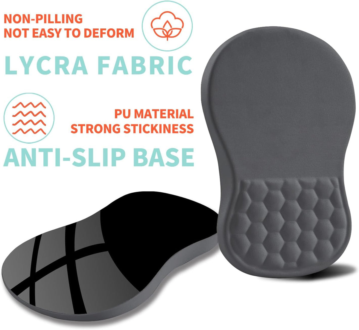 Ergonomic Mouse Pad Wrist Support with Memory Foam Massage Bulge, Carpal Tunnel Pain Relief Mousepad Wrist Rest for Mouse(12x8 inch, Dark Grey)