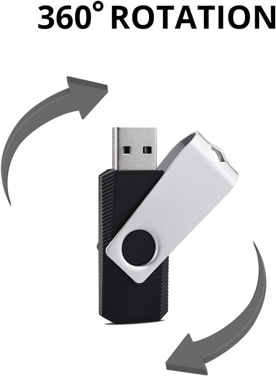 KEXIN 128GB Flash Drive 5 Pack USB 2.0 Thumb Drive USB Drive Memory Stick, Black