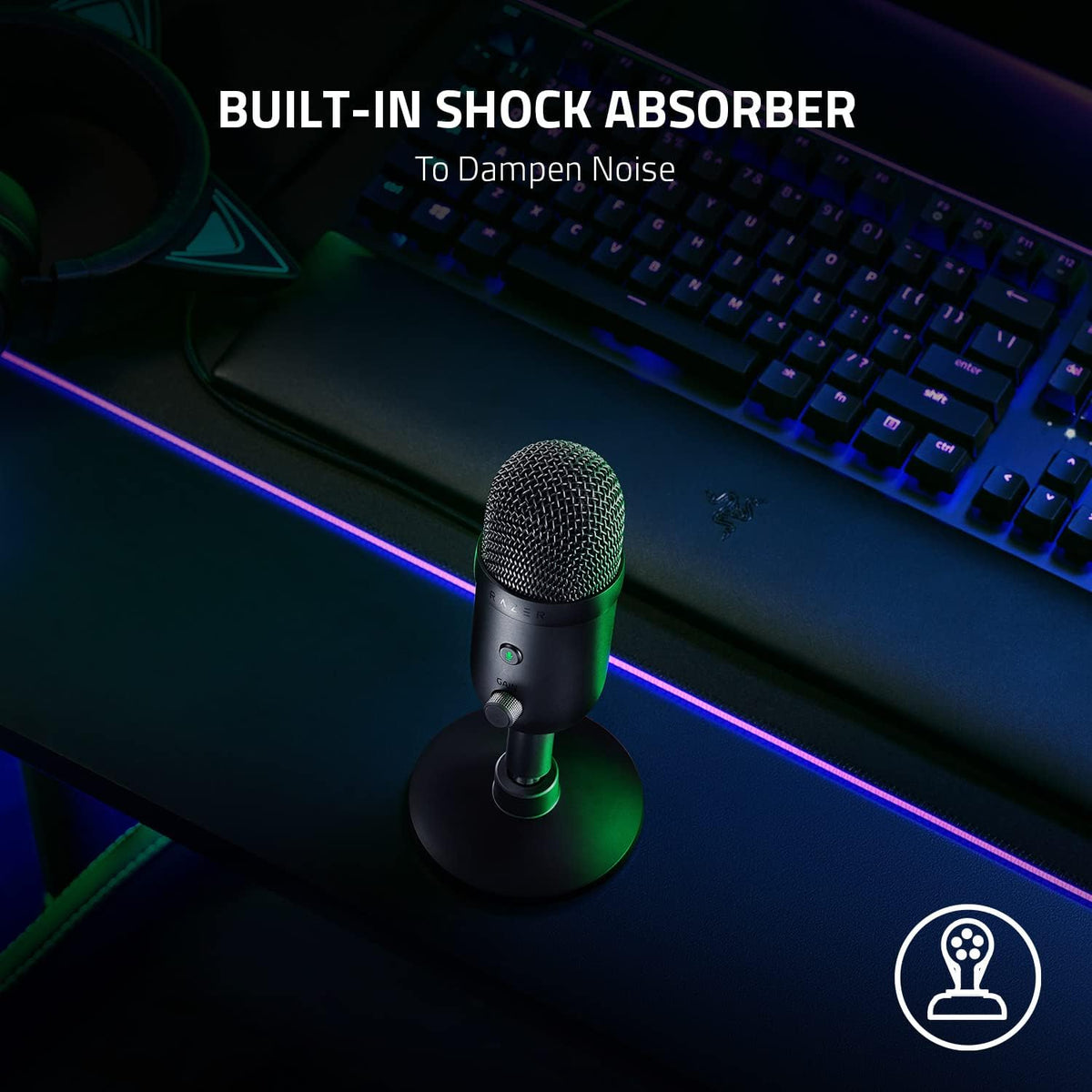 Razer Seiren V2 X USB Condenser Microphone for Streaming and Gaming on PC: Supercardioid Pickup Pattern - Integrated Digital Limiter - Mic Monitoring and Gain Control - Built-in Shock Absorber