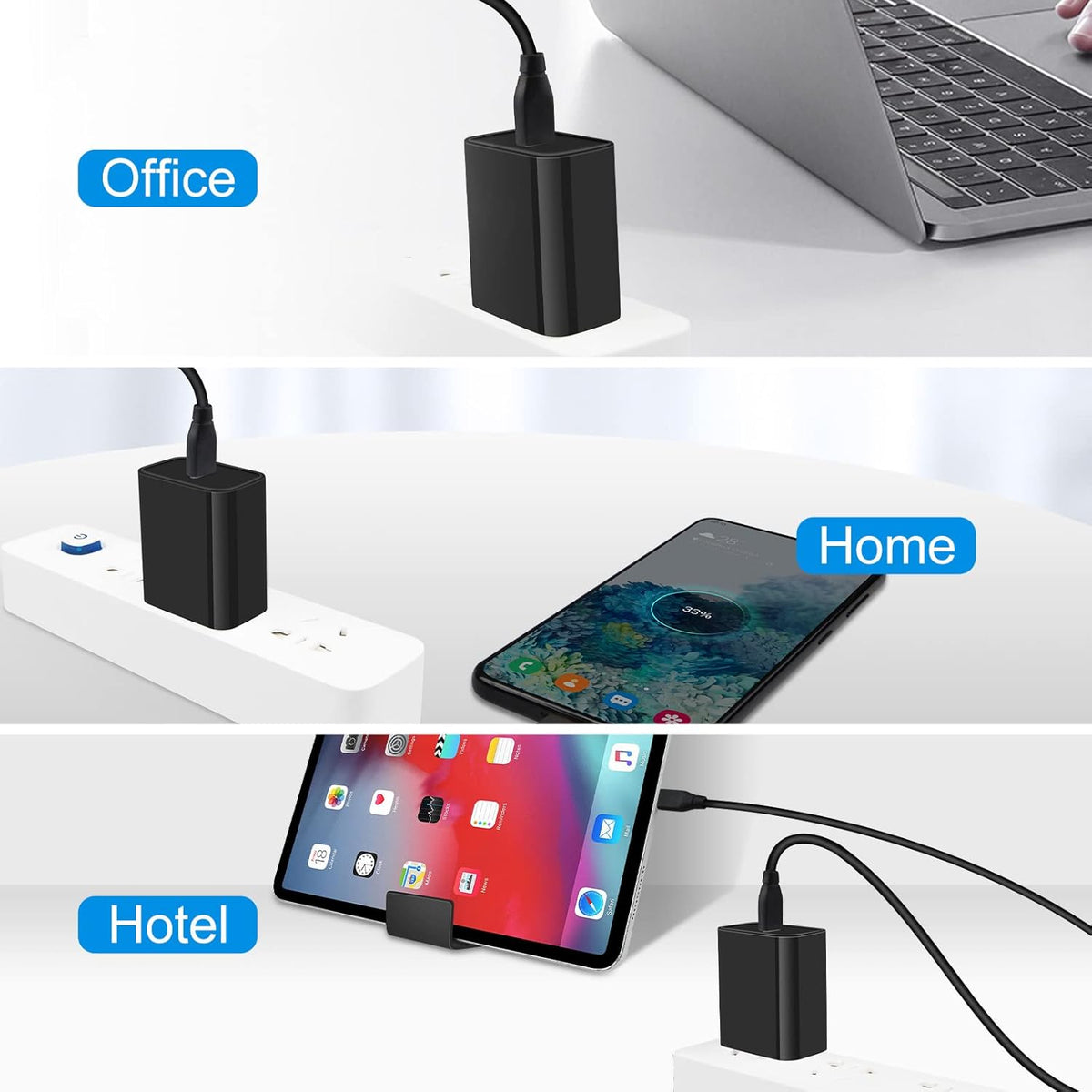 Samsung S25 A16 5G Fast Charger Type C,20W USB C Charger Block & 9FT Long USB C to USB C Cable Fast Charging for Galaxy A54 S24 S23 S22 Ultra Plus A14 A23 A53 A13 S21 S20 S10 A12 A03S Note 20 10