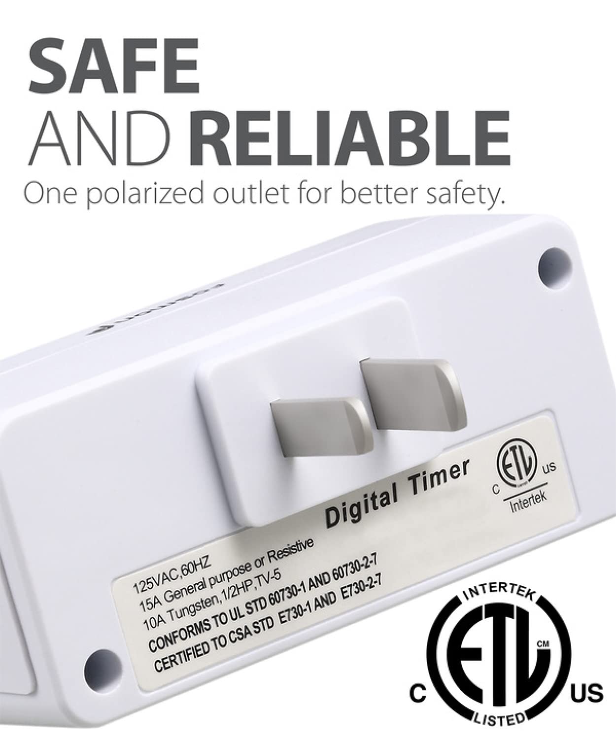 Fosmon Digital Timer for Electrical Outlets, Indoor 24 Hour Light Timer Programmable, Mini Plug in Outlet for Lamps, Fans, Grow Lights, 2 On/Off Programs, 15A/1875W, ETL Listed