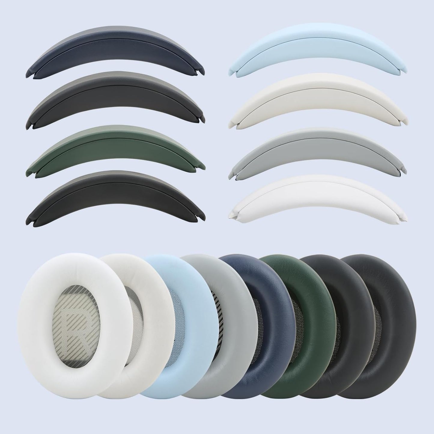 Earpads and Headband Cover Ear Muffs for Bose QC35 QC45 Headphones Accessories with Protein Leather& Memory Foam (Sky Blue)
