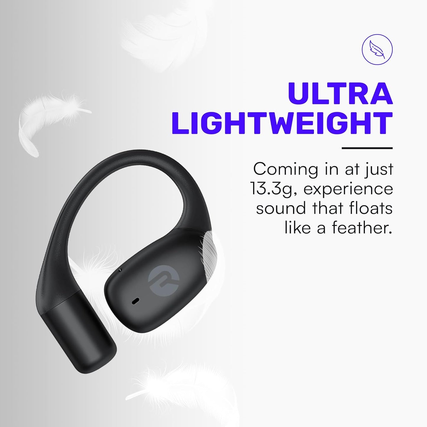 Raycon Essential Open Earbuds – True Wireless Open Ear Bluetooth 6.0 Headphones, Ultra-Lightweight, Comfort Hook Design, IPX5 Water Resistant, 36 Hours of Battery Life (Blue)
