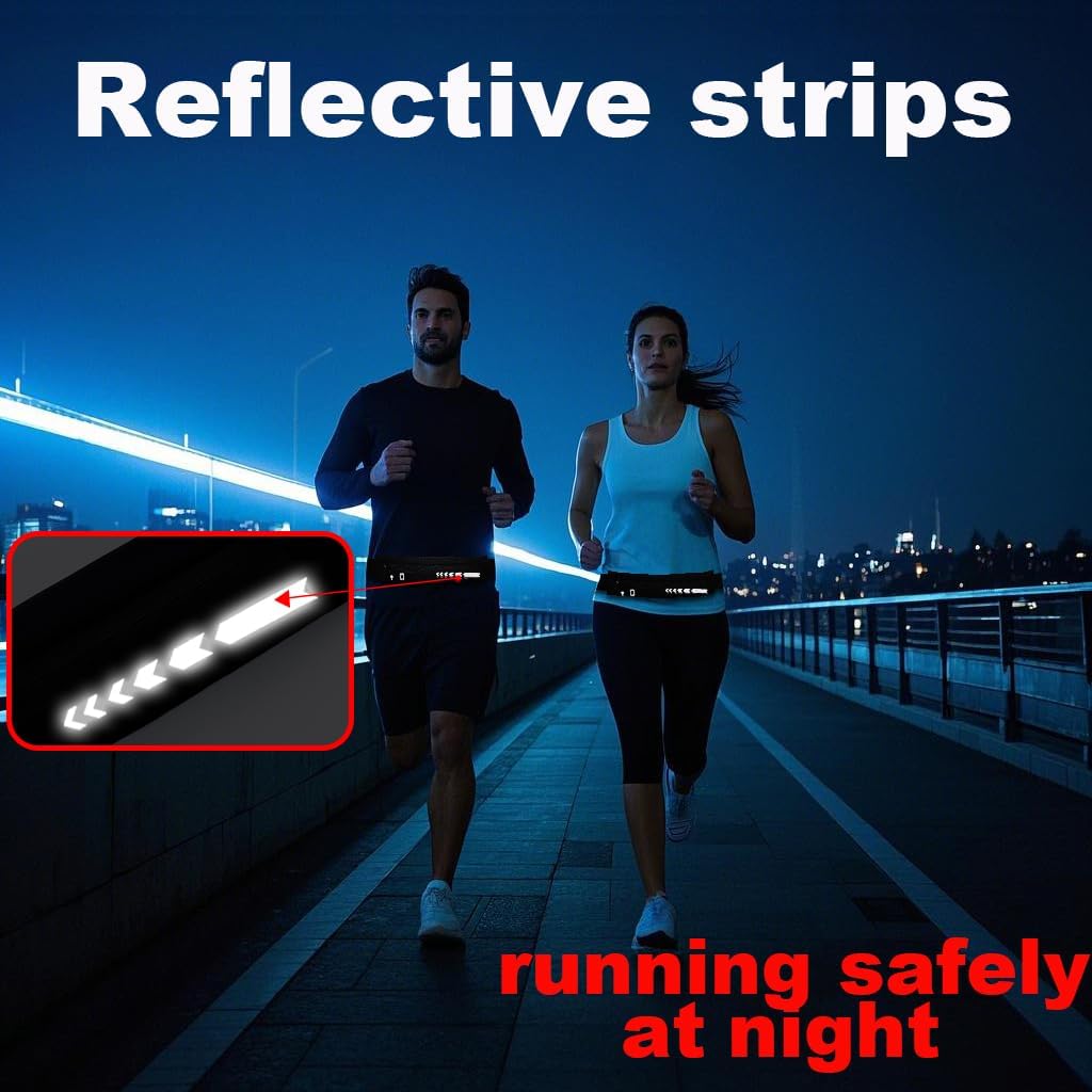USHAKE Slim Running Belt for Women Men-Runners Phone Holder Fanny Pack, Adjustable, Bounce Free Waist Pouch bag for Workout, Money Belt, Run Gear Accessories Purple