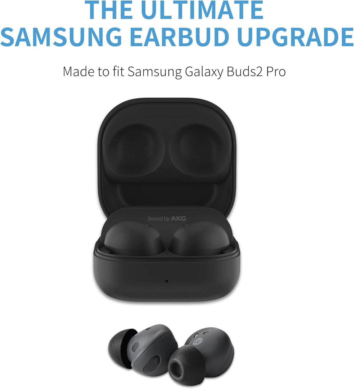 Comply TrueGrip | Premium Memory Foam Replacement Earbud Tips for Samsung Galaxy Buds2 Pro | Enhanced Comfort, Secure Fit, Superior Noise Isolation, Cleaning Tool | Black, Large (3 Pairs)