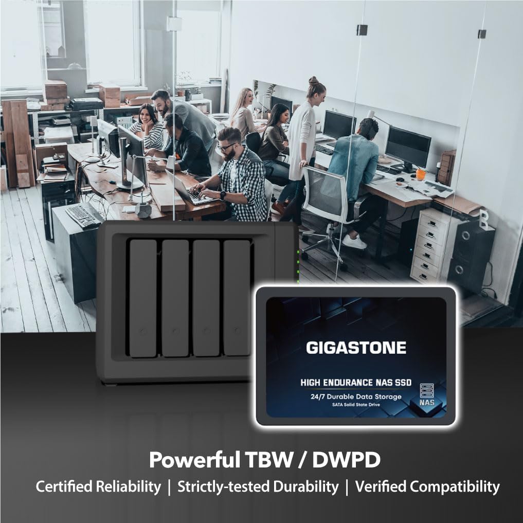 Gigastone 1TB NAS SSD Drive (8-Pack) 24/7 Durable TLC High Endurance RAID Data Storage Network Attached Storage 2.5" SATA Internal Solid State Hard Drives