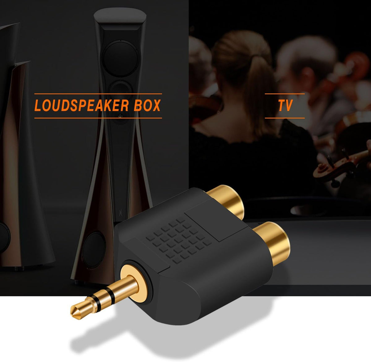 ANDTOBO 3.5 mm TRS to Dual RCA F (2-Pack), 3.5mm Stereo Male to Dual RCA Female Audio Breakout Adapter
