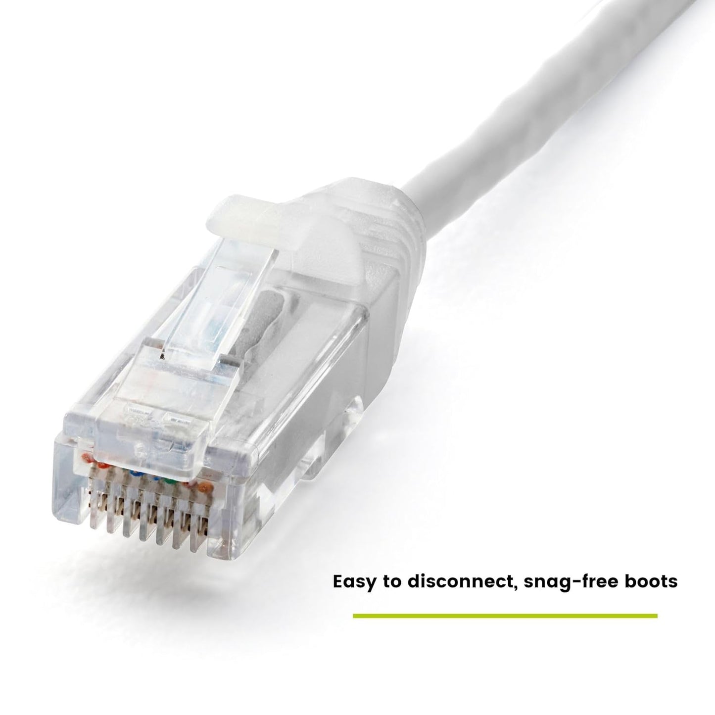TRUECABLE Cat6 Component Rated Patch Cable, Unshielded (U/UTP), 10ft, White, 28AWG Solid Copper, Snagless 10G High-Speed Ethernet Cable, PoE++ 4PPoE 100W, UL Listed, RoHS-3, 5 Pack