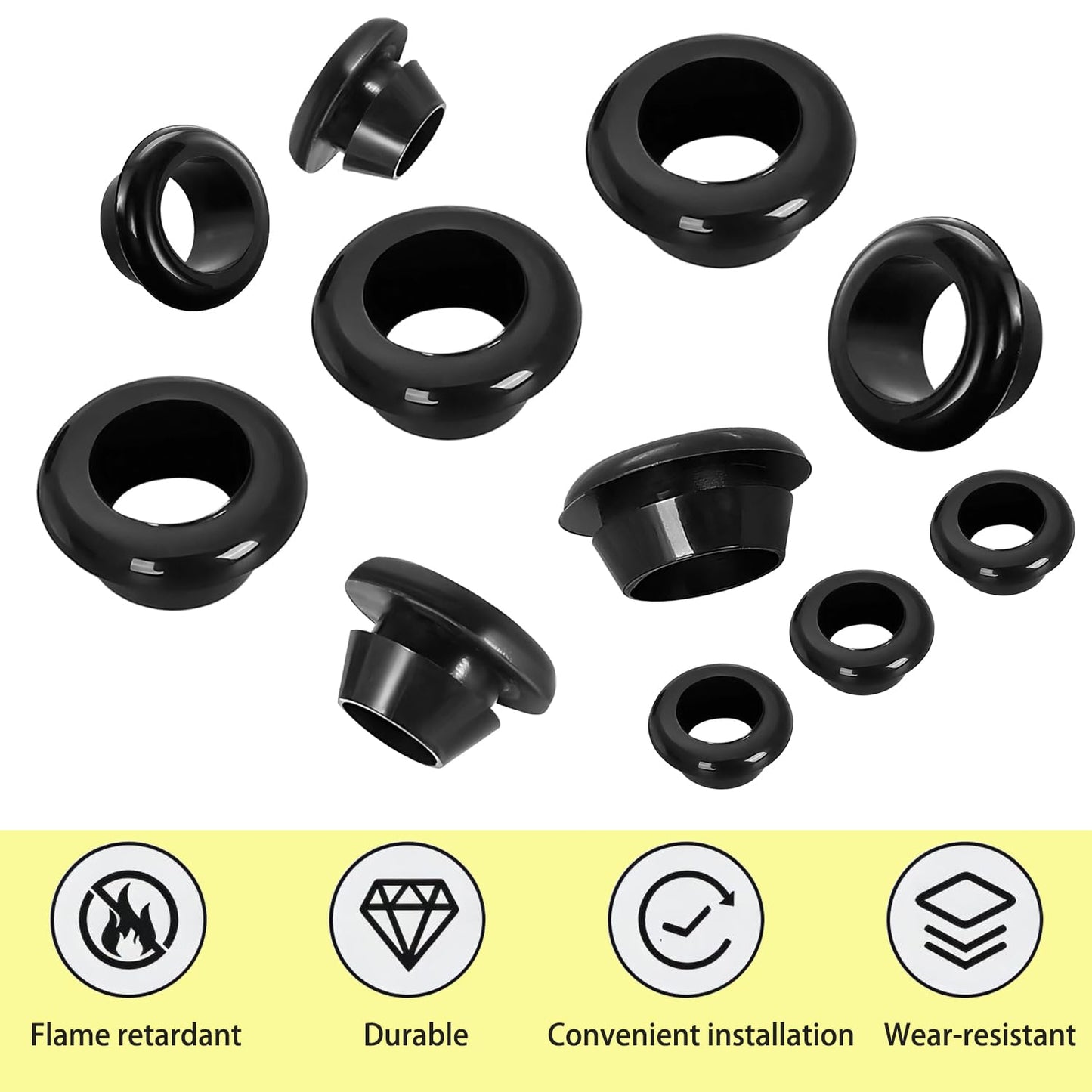 Qrity 20 PCS Rubber Grommets Cable Railing, Car Grommet, Cable Railing Protective Sleeves for Metal Posts, ID 18mm Mount Dia 22mm