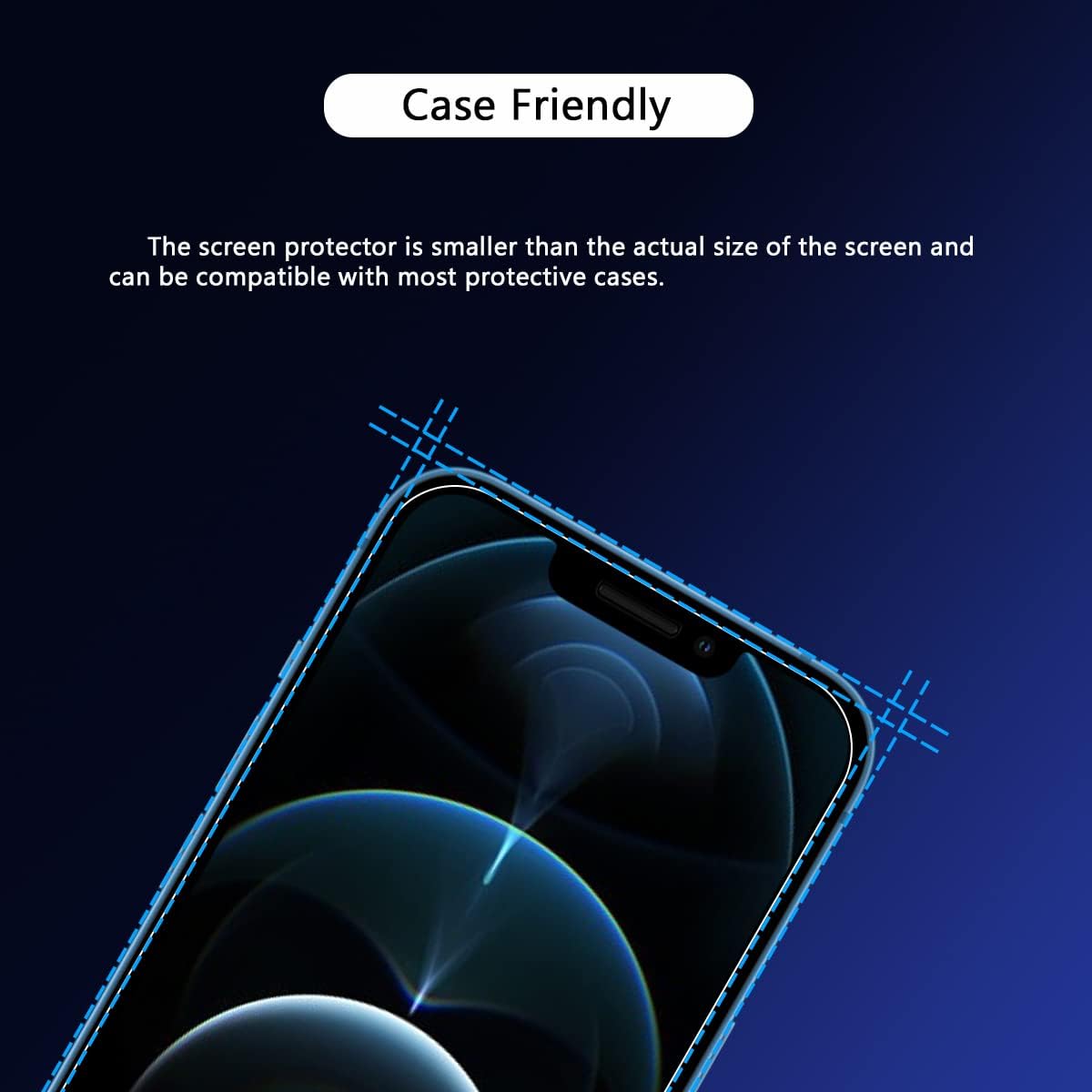 Blue Light Screen Protector for iPhone 12 Mini (5.4''), Eye Protection Tempered Glass Film, Scratch-Resistant, N0 Bubble, Case friendly,with Easy Installation Kit, 2 Pack