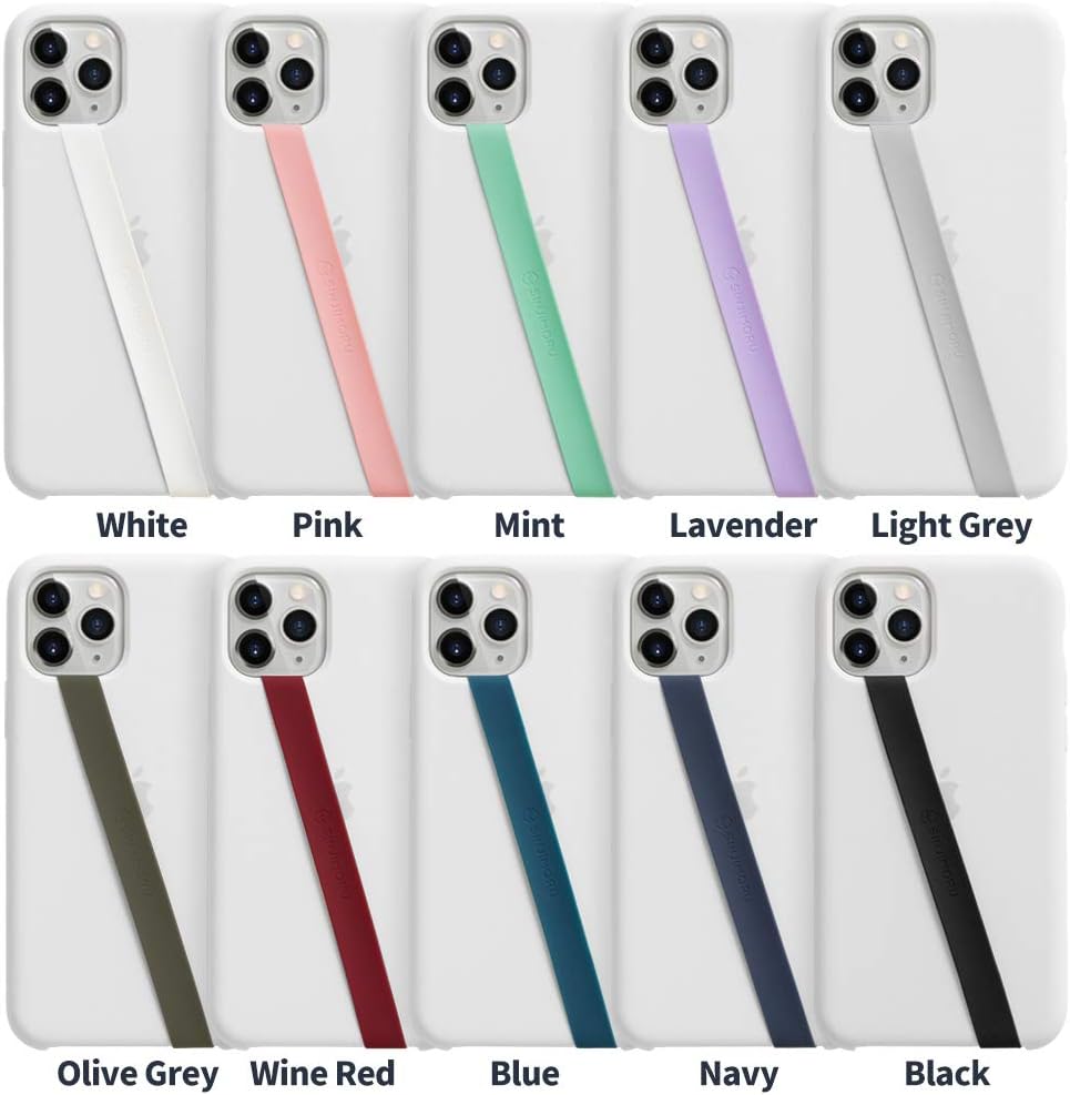 Sinjimoru Stretchable Silicone Phone Strap, Flexible and Elastic Grip Holder for iPhone & Android, Secure Phone Loops Finger Grip with Wireless Charging Support Sinji Loop Lavender
