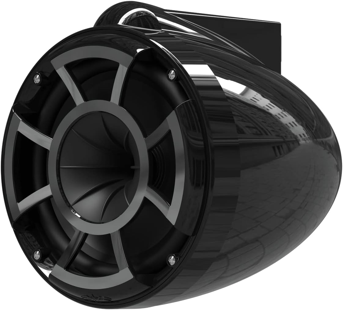 wet sounds Rev 8 Black V2 Revolution Series 8" Black Tower Speakers w/Fixed Clamp