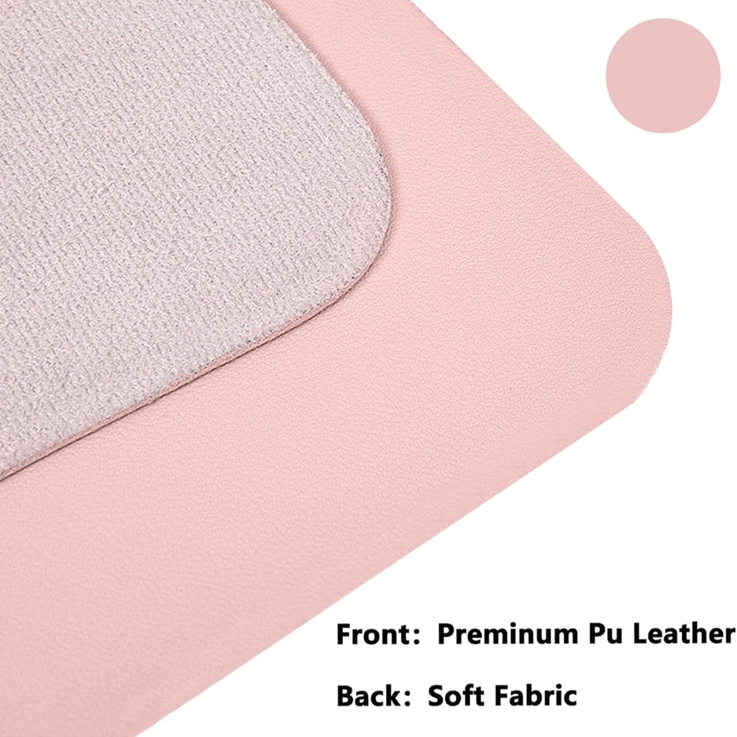 PU Leather Desk Pad Protector Gaming Mouse Pad Non Slip Desk Mat for Keyboard and Mouse Waterproof Desk Writing Pad for Office and Home Desk Accessories(Pink, 23.6 * 11.8)