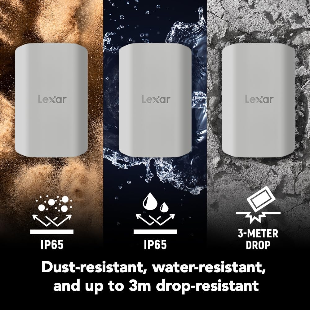 Lexar 2TB ES5 Magnetic External SSD, Up to 2000MB/s, Compatible w/MagSafe, USB-C Smartphones, iPhone 15/16 or Above, PC, Mac, Supports Apple ProRes & Samsung Pro Video, Silver (LES5XXX002T-RNWNU)