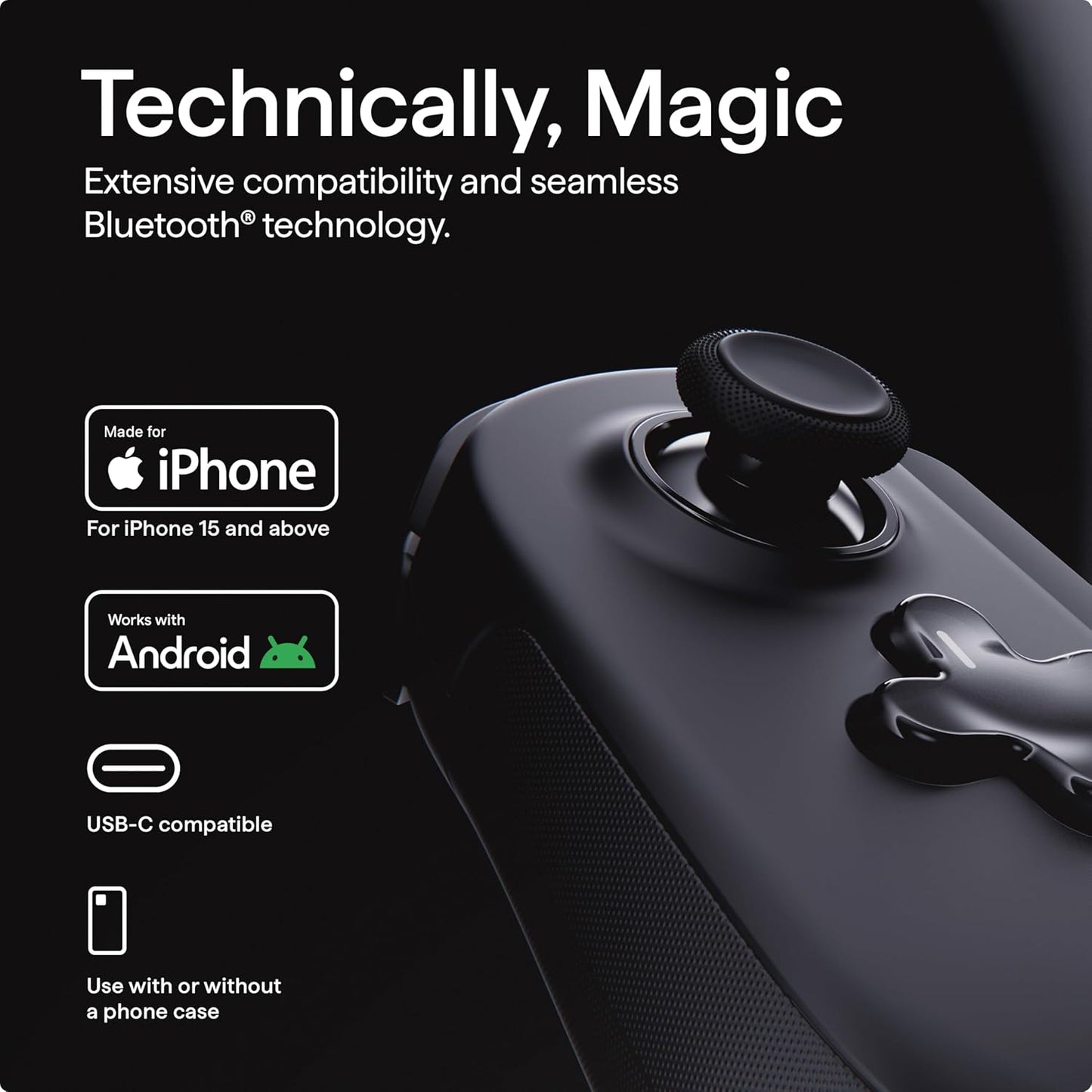 BACKBONE Pro Mobile Gaming Controller for iPhone 15/16 Series+ and Android, USB-C & Bluetooth, Play Anywhere on Any Screen, Premium Quality & Pro-Level Comfort, Android & iPhone Game Controller