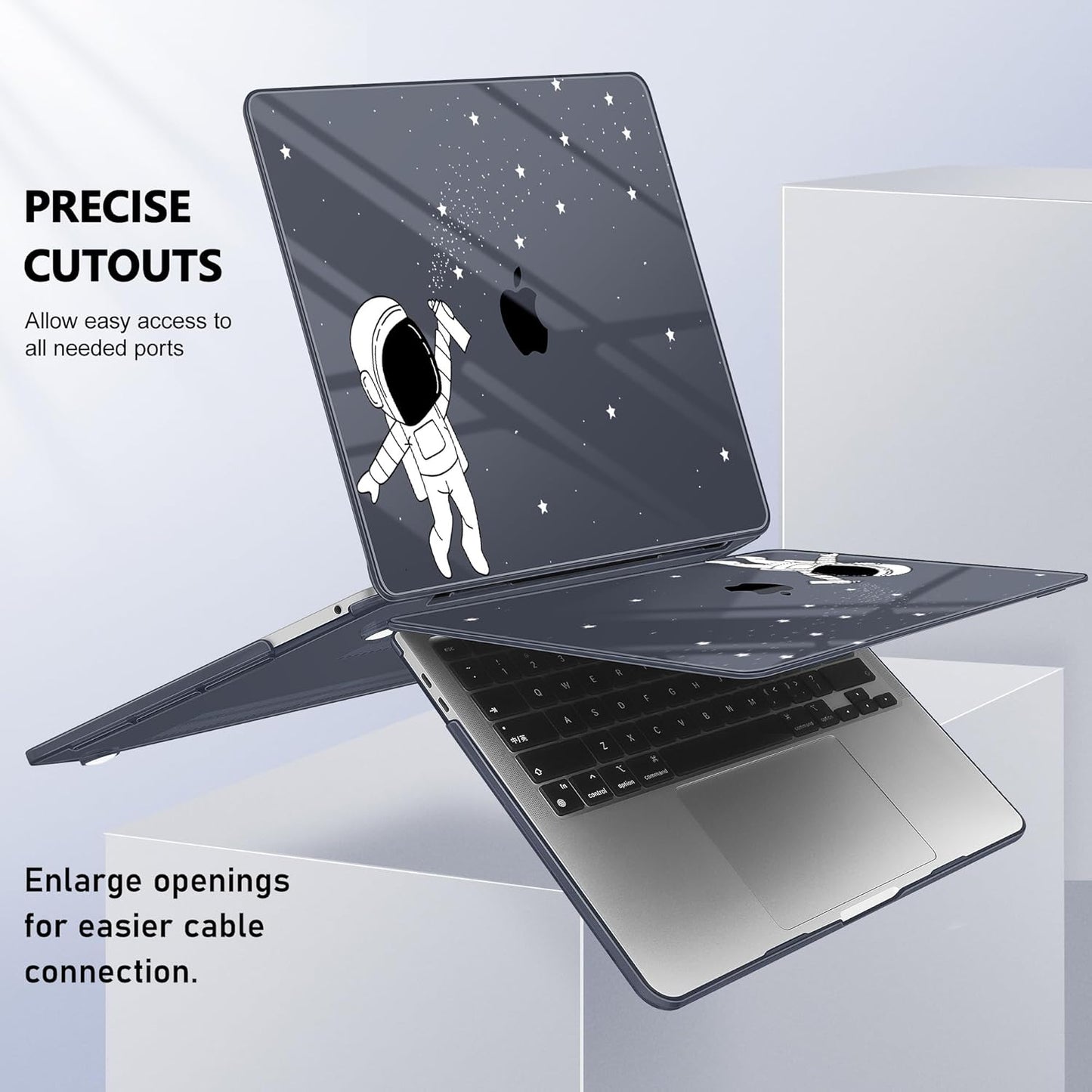 May Chen Case for MacBook Pro 13 inch M2 2023,2022,2021,2020 A2338 M1 A2251 A2289, Plastic Hard Shell Case for MacBook Pro 13" with Touch Bar Fits Touch ID, Astronaut Space
