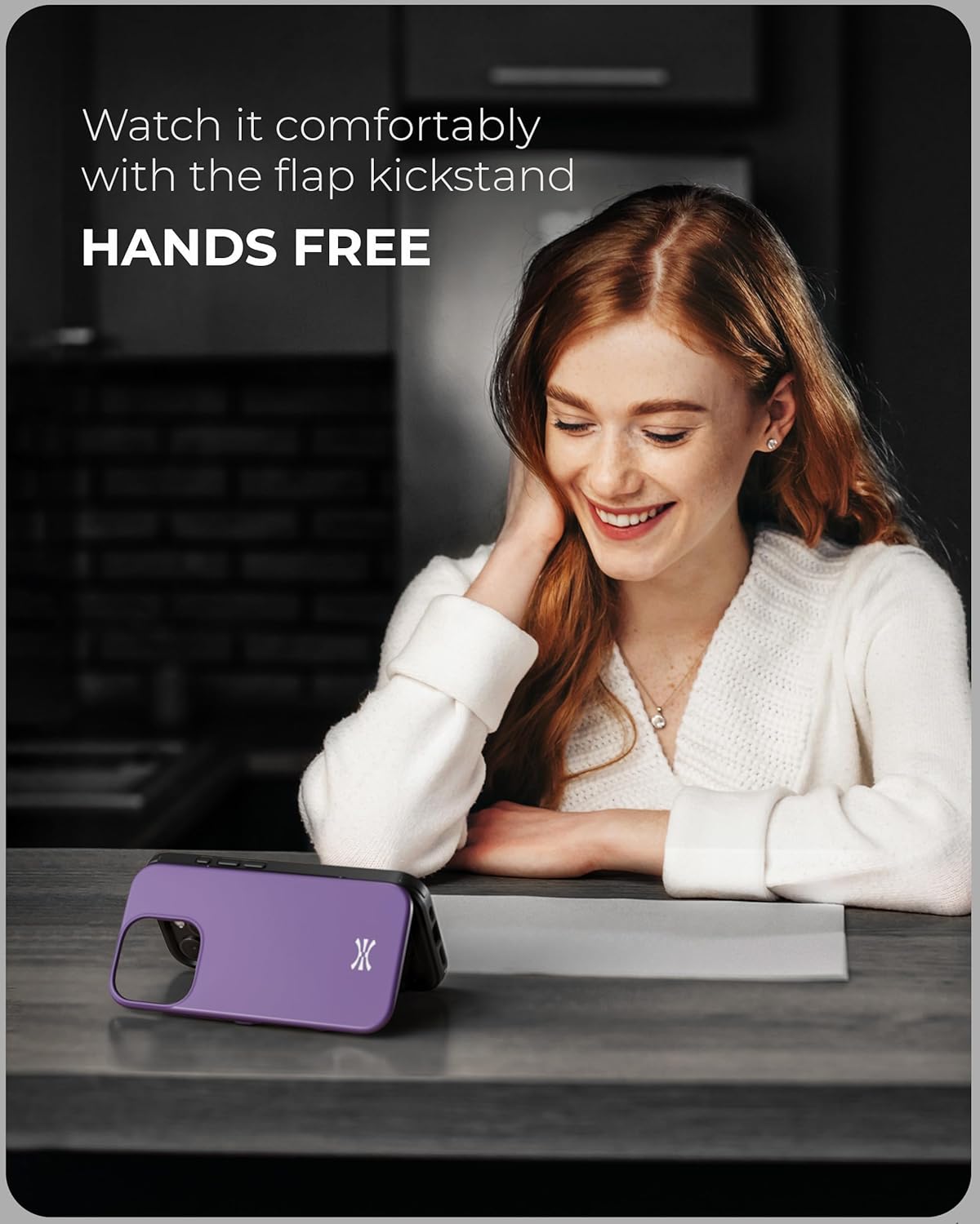 TORU CX Slim for iPhone 16 Pro Case Wallet | Protective Shockproof Heavy Duty Cover with Hidden Card Holder & Card Slot | Mirror & Wrist Strap Included - Purple