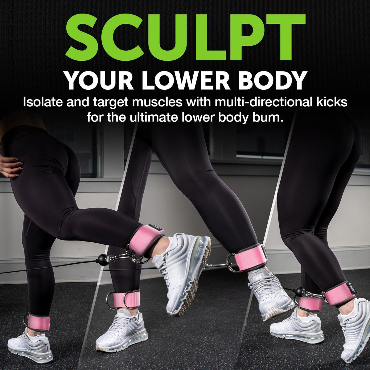 Gradient Fitness Ankle Straps (2 Pack) | Ankle Strap for Cable Machine, Ankle Bands for Working Out, Cable Ankle Strap