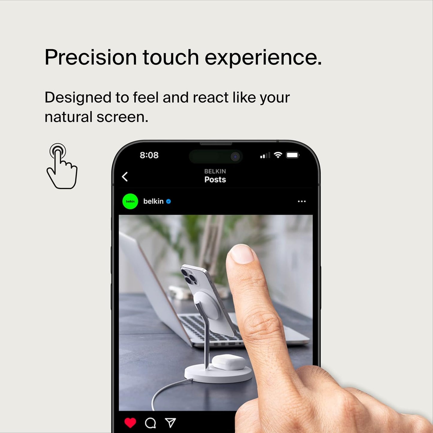 Belkin ScreenForce UltraGlass Blue Light Filter Screen Protector for iPhone 14 Pro Scratch-Resistant Impact Protection w/Included Easy Align Tray for Bubble-Free Application
