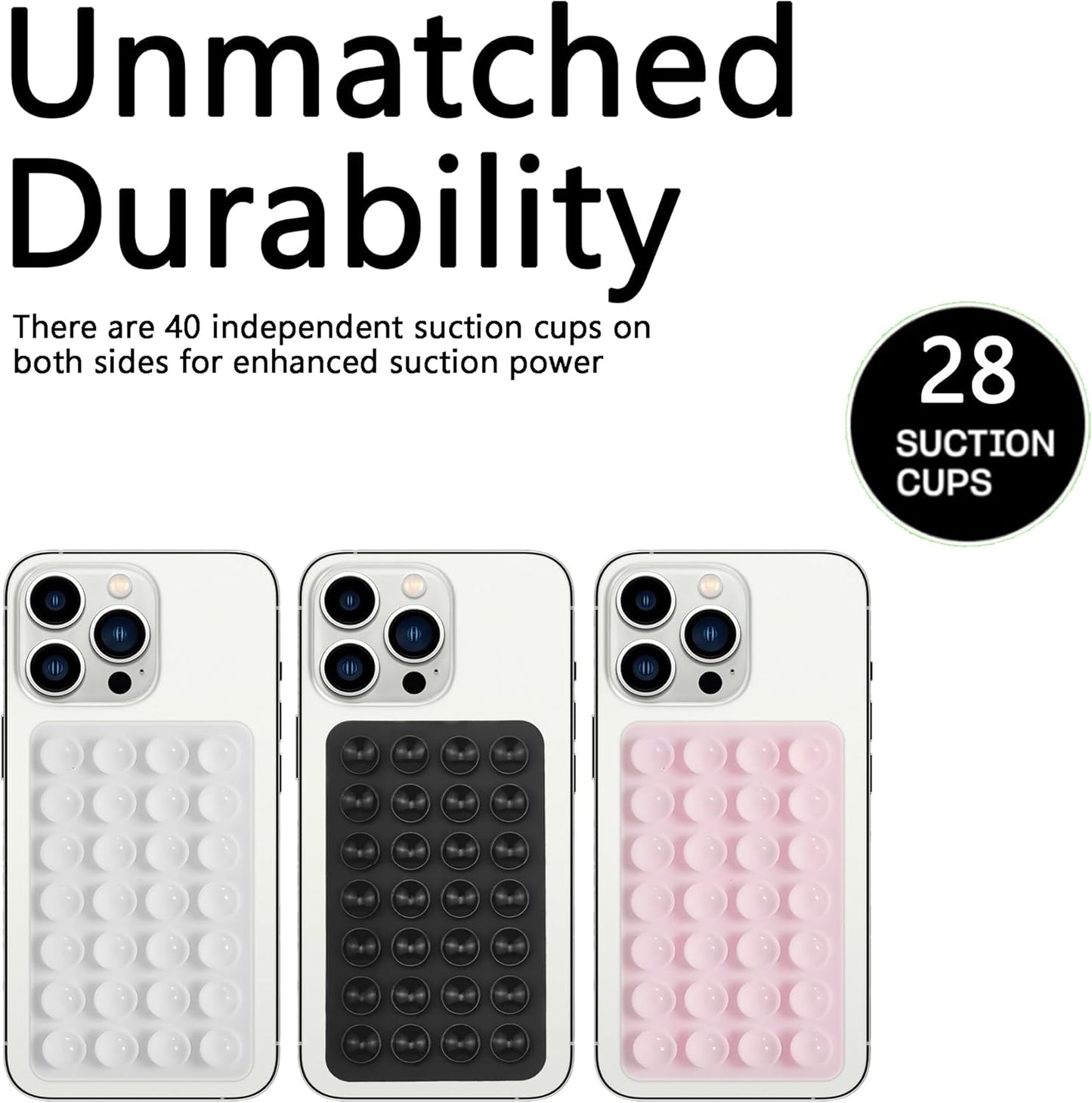 Silicone Double-Sided Suction Phone Case Detachable Mount, ASMR/Fidget Sticky Phone Grip Hands-Free Accessories for Selfies & Videos, Trending TikTok items for iphone & Android (3.74"x2.2", Baby Blue)