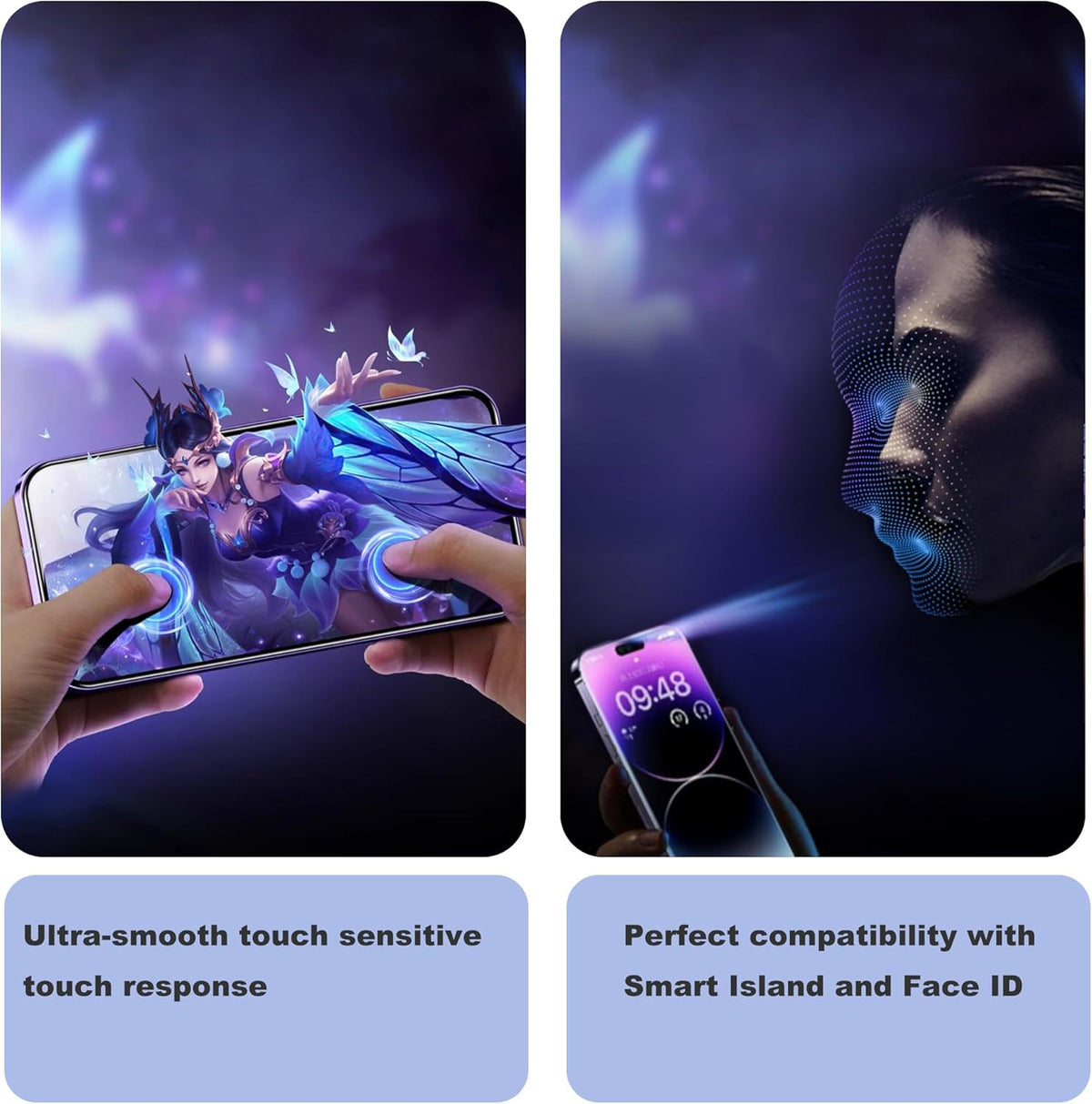 Matte Privacy Screen Protector for iPhone 15Pro Screen Protector Anti-Glare, Anti-Spy Tempered Glass Film, Smooth and Responsive Touch Anti-Scratch Glass