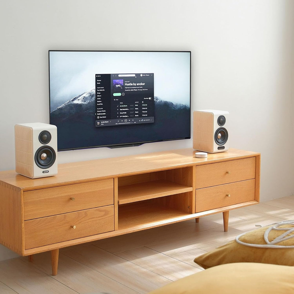 Edifier S880DB MKII Active Bookshelf Speakers,2.0Computer Hi-Fi Speaker System,88W RMS Hi-Res Audio with LDAC Bluetooth USB-C Optical Coaxial RCA Input Subwoofer Output for Record Player TV,Pair-White