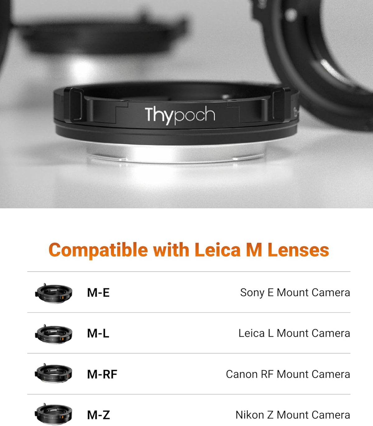 Thypoch M-E Lens Mount Adapter Auto-Lock,Compatible with Leica M Lens to Sony E Mirrorless Camera A7 A7C a7r a7s A7I A9 A9I A1 A1I FX3 FX6 FX9 FX2 A6600 a6500 a6400 a6300 ZV-E10 ZV-E10 II FX30