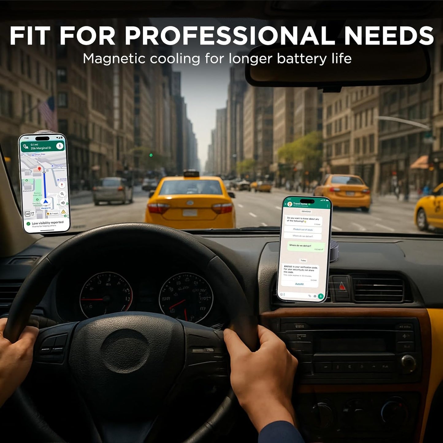 Magsafe Car Mount, Magnetic Phone Older,N55 Super Strong Suction Cup, 360ยฐ Adjustable, Portable Foldable Phone Holder for Your Car