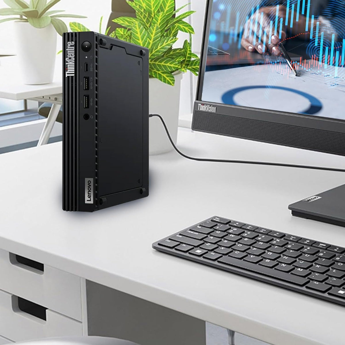 Lenovo ThinkCentre M70q Tiny 1L Business Desktop Computer, 12th Gen Intel Hexa-Core i5-12500T (Beat i7-11700T), 32GB DDR4 RAM, 1TB PCIe SSD, WiFi 6, Bluetooth 5.1, Windows 11 Pro