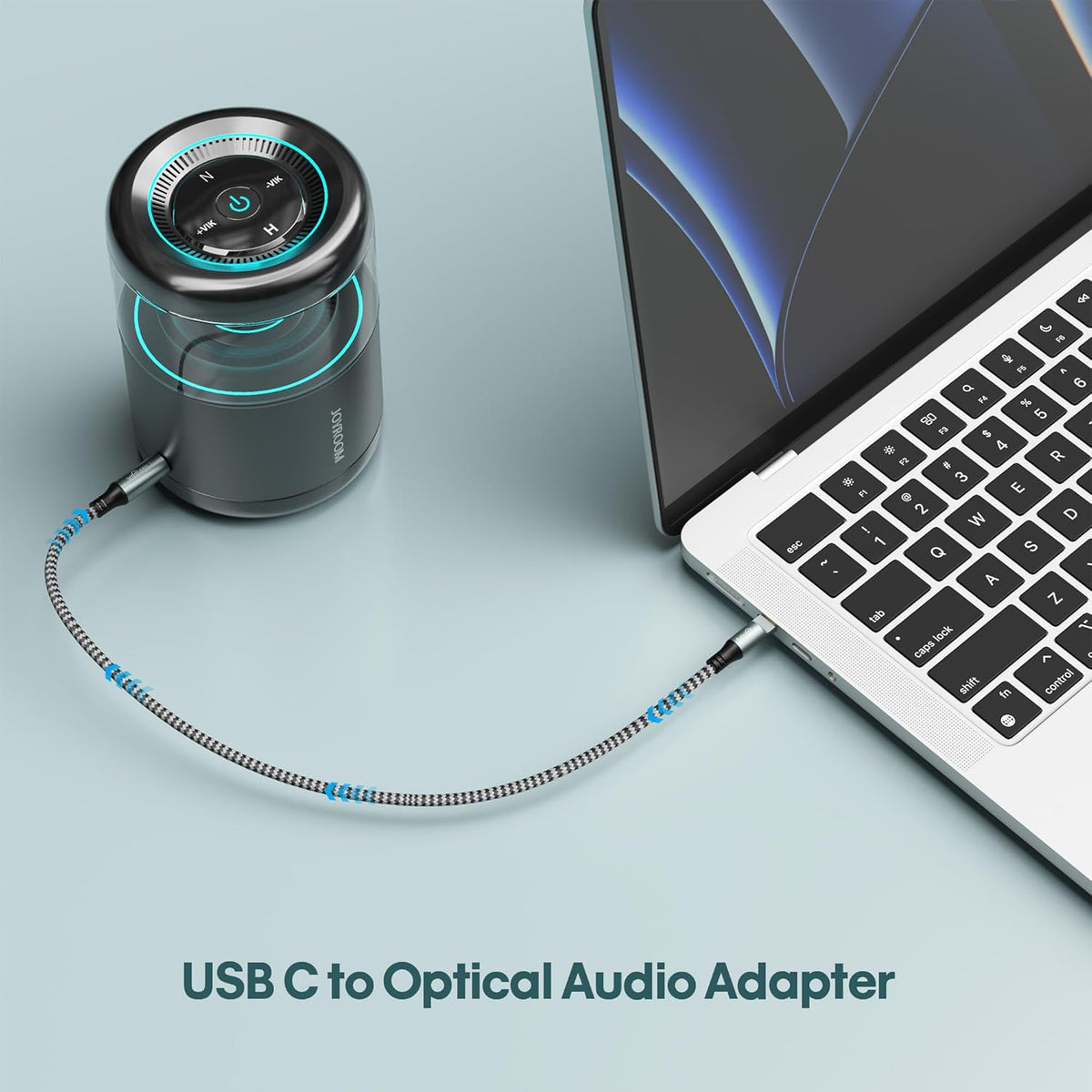 Adoreen Unidirectional USB C to Toslink Digital Optical Audio Cable 6 Ft, USB 2.0 Male to SPDIF Port Male Fiber Optic Adapter, Braided for TV/Soundbar, Sony PS5, Speaker-Not Toslink to USB