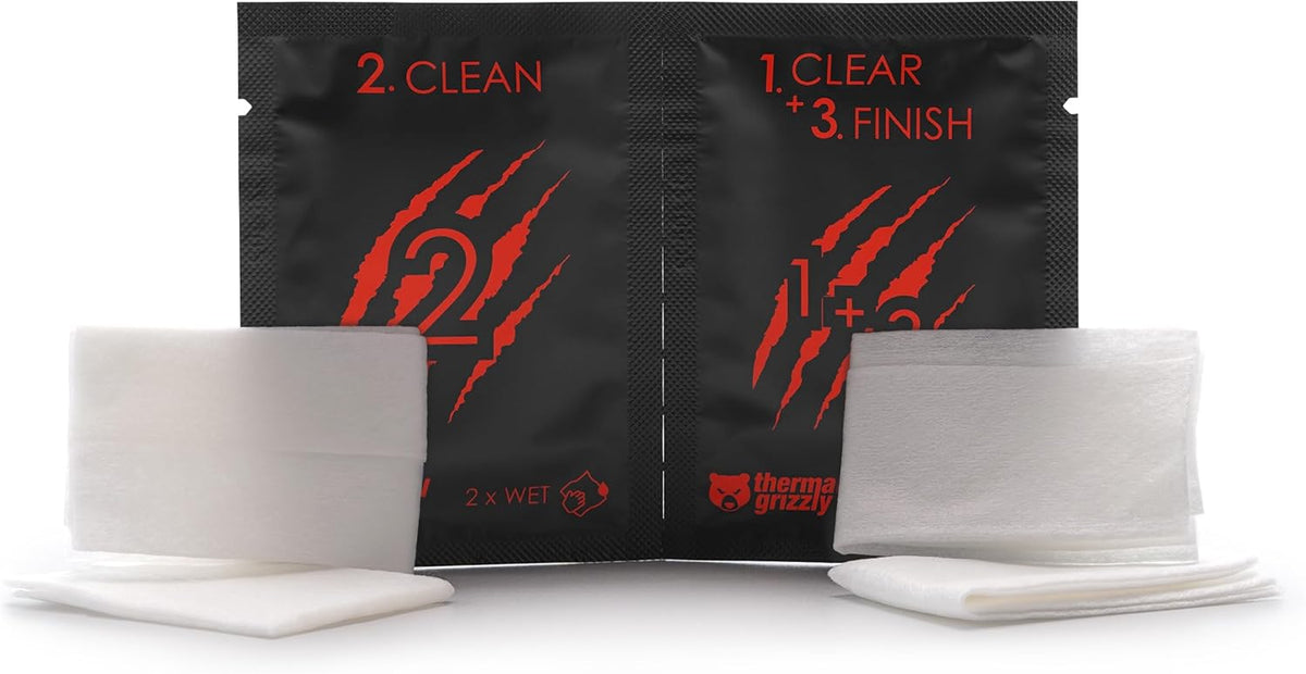 Thermal Grizzly - Duronaut - 6 Gram - Enhanced Durability & High Performance Thermal Paste - for Maximum Conductivity While Overclocking CPU/GPU/PS4/PS5/Xbox with 12 Cleaning Wipes 6 Wet & 6 Dry
