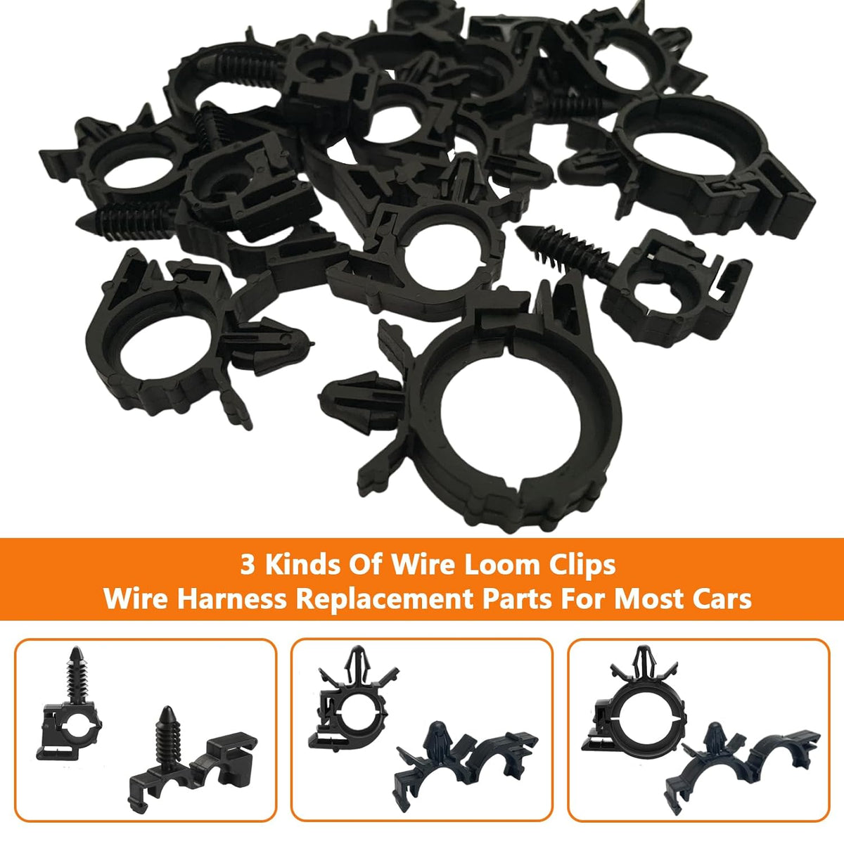 180Pcs Wire Loom Clips for Car Push Mount Zip Ties Assorted Sizes Automotive Fuel Line Cable Ties 6 Inch Wire Holder for Car Zip Ties Anchors Screw Mount Zip Tie Automotive Wiring Clip