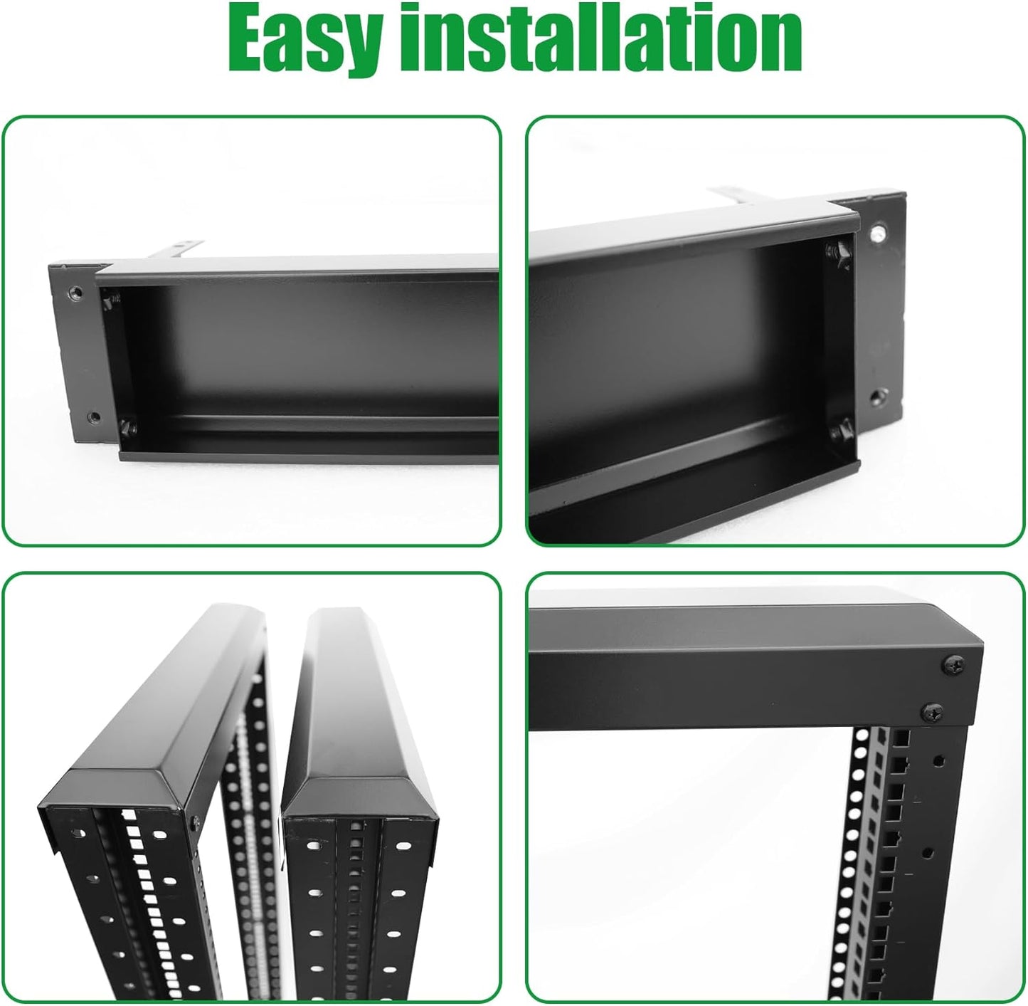 27U Server Rack/4-Post 19in Network Rack/Open Frame Rack with Wheels, Heavy-Duty Frame Cabinet/Adjustable Depth 24-22in GLOBALRACK(4POST-800-27U)