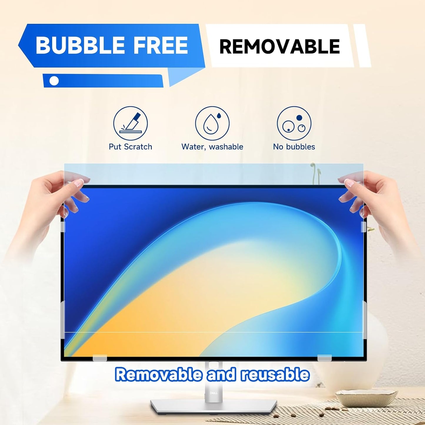 IPROKKO 【2 Pack】 22 inch Anti-Blue Light Monitor Screen Protector for 16:10 Widescreen,Removable Anti Glare Blue Light Blocking Screen Filter,LED PC Anti-UV Eye Protection Filter Film