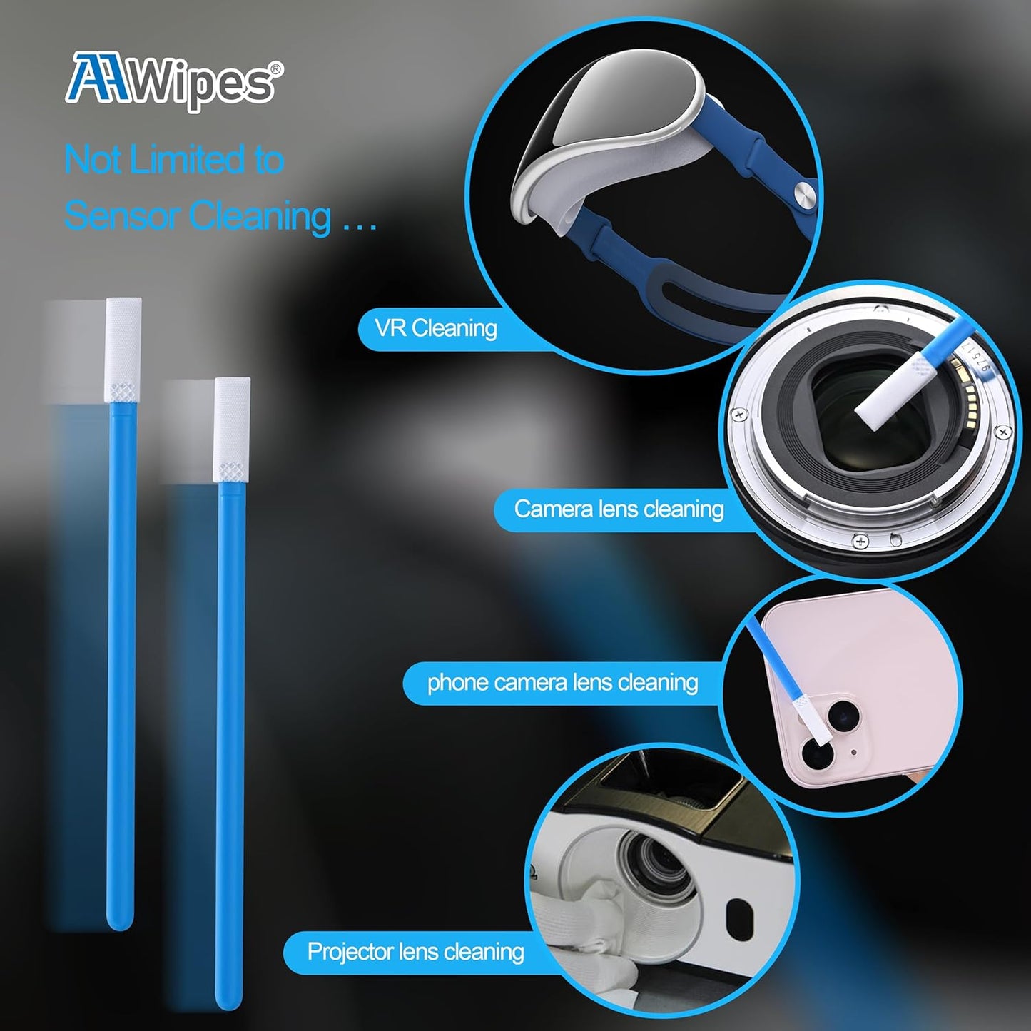 AAWipes Camera Sensor Cleaning Kit Sensor Lens Cleaner for Full Frame of DDR6 DSLR or SLR (6mm Sensor Cleaning Swabs) (HCS-6) (20)