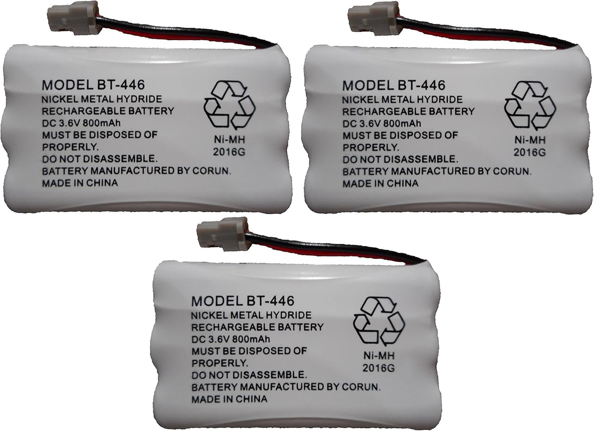 BT446 BT-446 BBTY0503001 BT-1004 BT-1005 GE-TL26402 BT-504 CPH-488B Rechargeable Cordless Telephone Battery DC 3.6V 800mAh Manufactured by Corun for Uniden