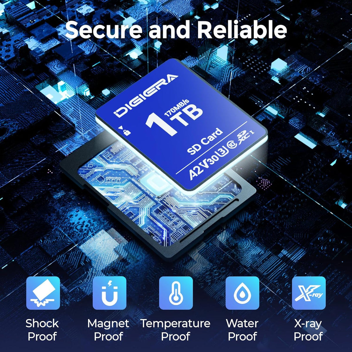 1T LS100 SDXC UHS-I Memory Card - up to 170MB/s, C10, U3, V30, 4K UHD, SD Card for Computers, Digital Cameras, Home Theatre Devices, Car Navigation Systems (1 Pack)