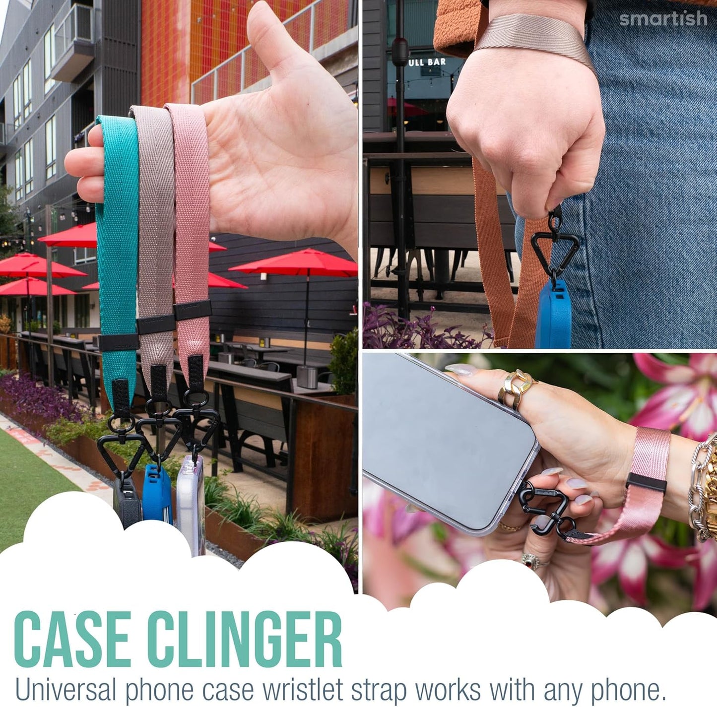 Smartish Phone Wristlet - Case Clinger - Universal iPhone Holder with Detachable Wrist Strap Loop with Phone Insert Unisex Gift for All Phone Cases iPhone, Galaxy, Pixel - Sandstorm