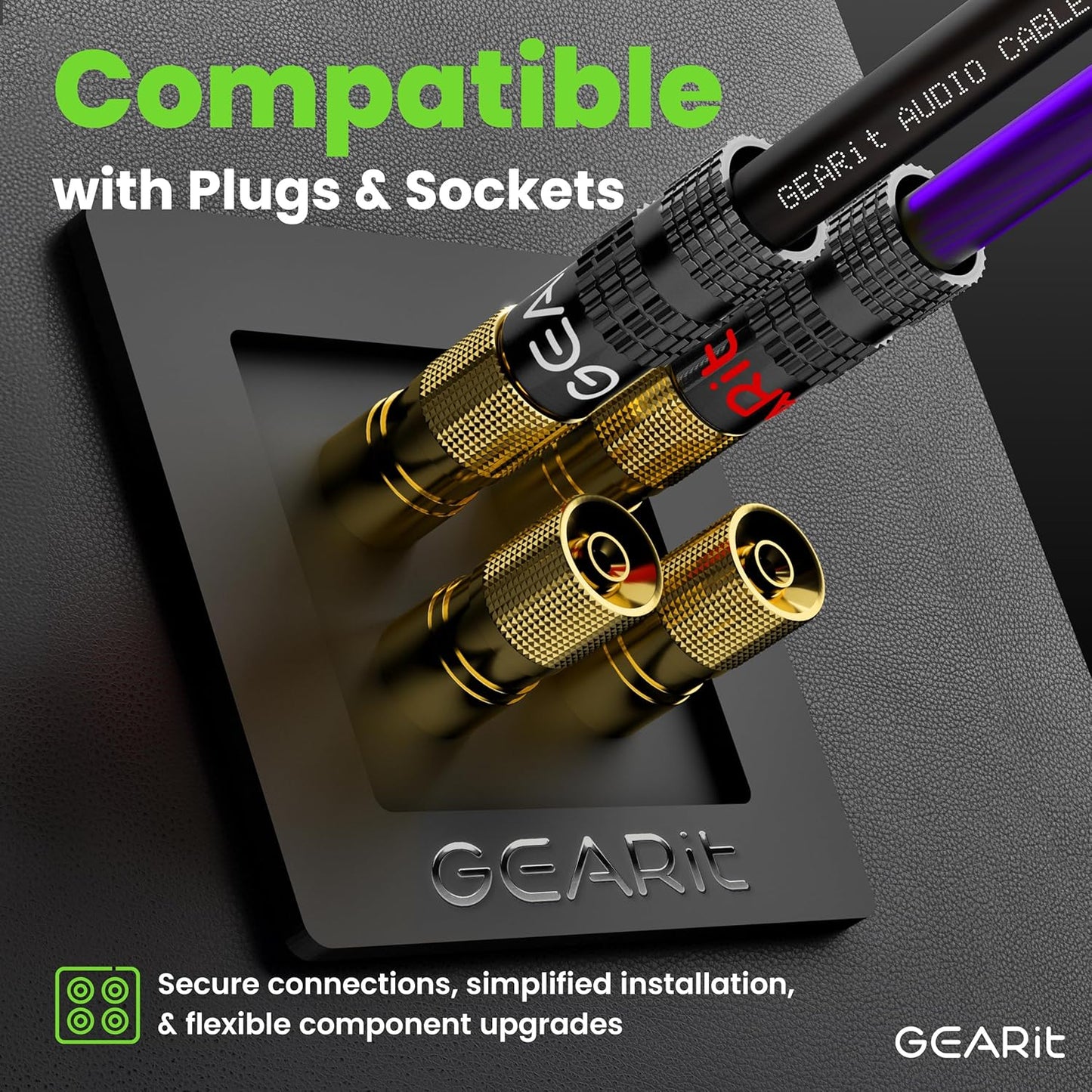 GEARit Speaker Wire 14 Gauge, Speaker Cable 100ft for Car Audio, Home Theater, CCA(Black Purple)