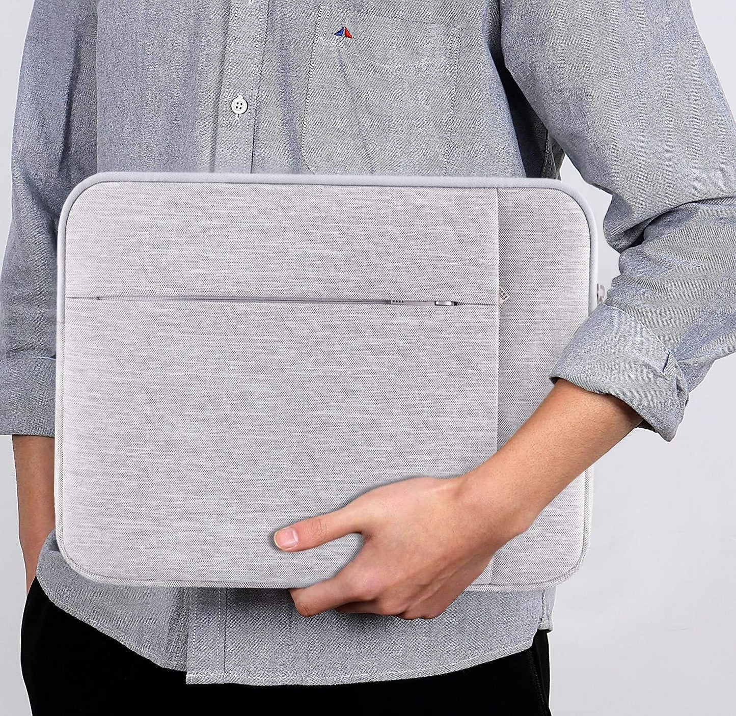 Lacdo Tablet Sleeve Case for 13 inch New iPad Air M3 M2 2025-2024, 13 inch New iPad Pro M4 2024, 12.9" iPad Pro 6 5 4 3 with Magic Keyboard and Smart Keyboard Folio, Water-Resistant Tablet Bag, Gray