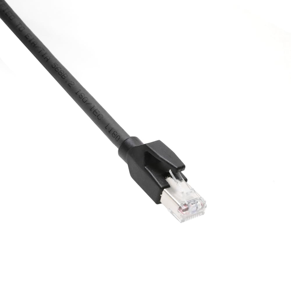 Alvin's Cables M12 X-Code 8 Pin Male to RJ45 Ethernet Cable for Cognex Keyence Camera, High-Flex Cat6a Cable for Industrial Automation, Fieldbus Module, Robotics, Right Angle 32.8ft/10m