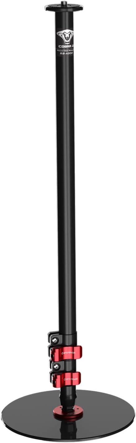 IFOOTAGE Cobra RB-A300,Round Base Monopod,Professional Camera Aluminium Monopod with Quick Adjustment Height Buckle,Compatibility DSLR Cameras Camcorders(151cm/59.44Inc)